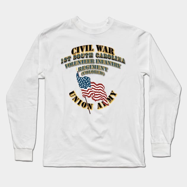 Civil War - 1st South Carolina Volunteer Infantry Regiment (Colored) - USA Long Sleeve T-Shirt by twix123844